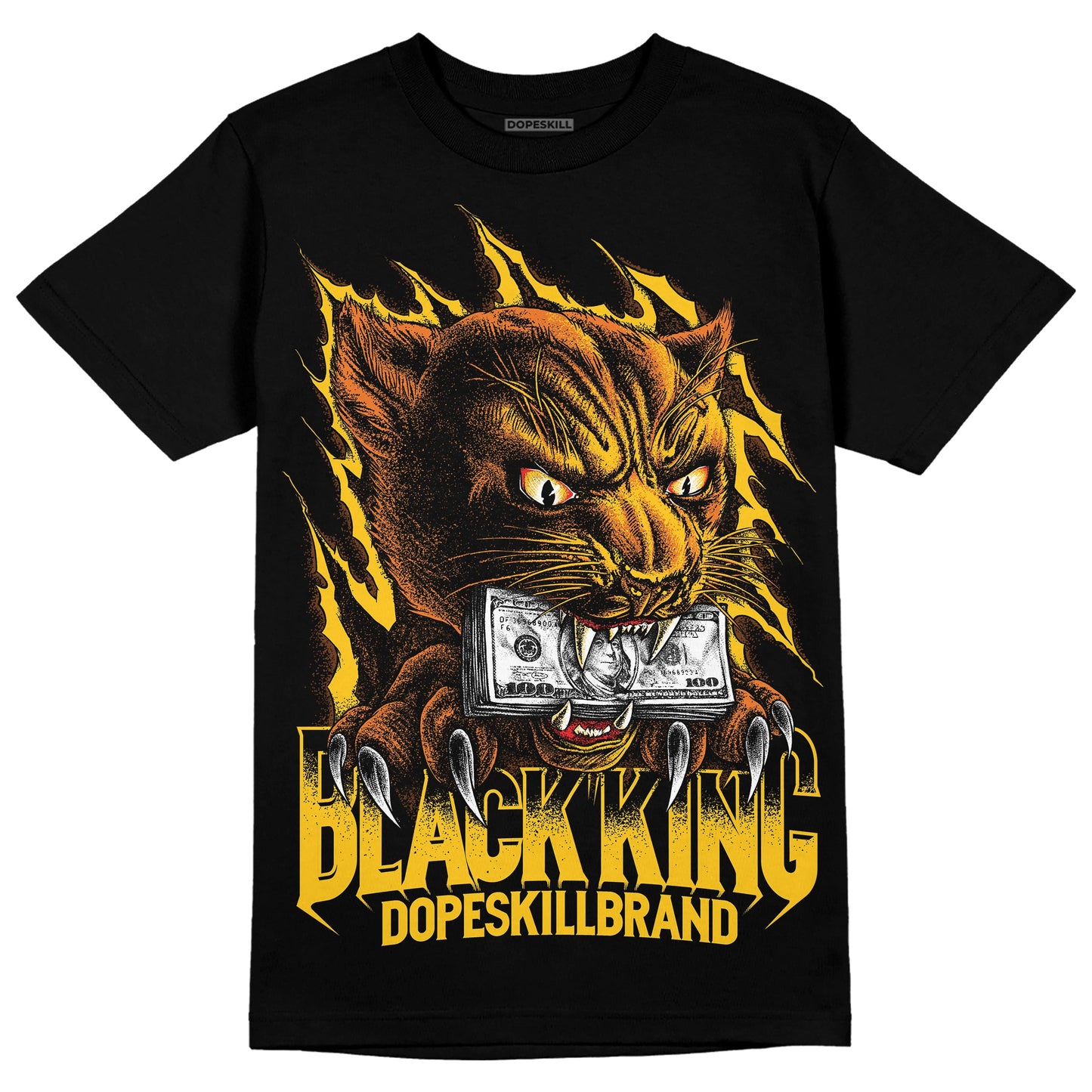 Yellow Collection DopeSkill T-Shirt Black King Graphic