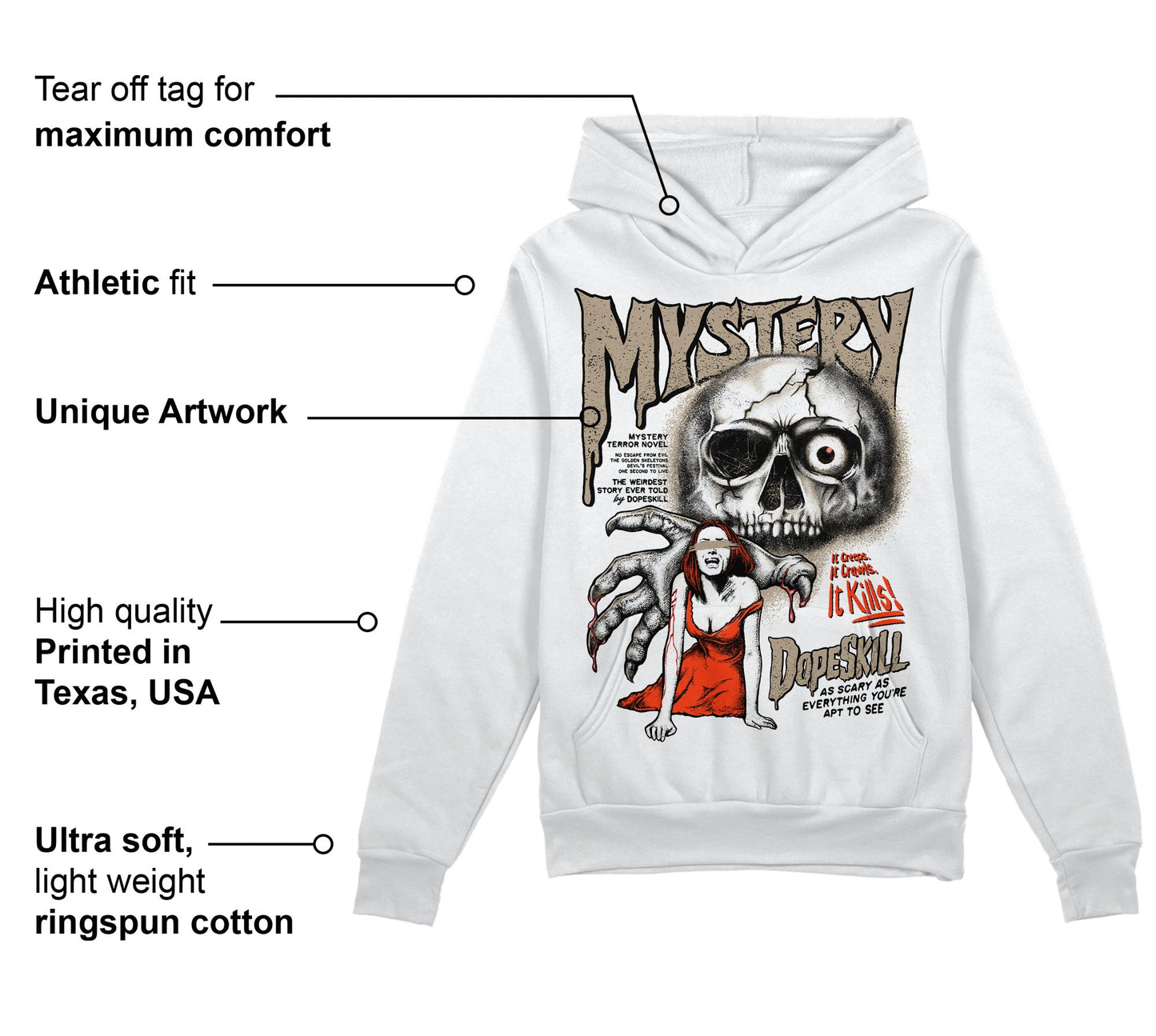 Latte 1s DopeSkill Hoodie Sweatshirt Mystery Ghostly Grasp Graphic