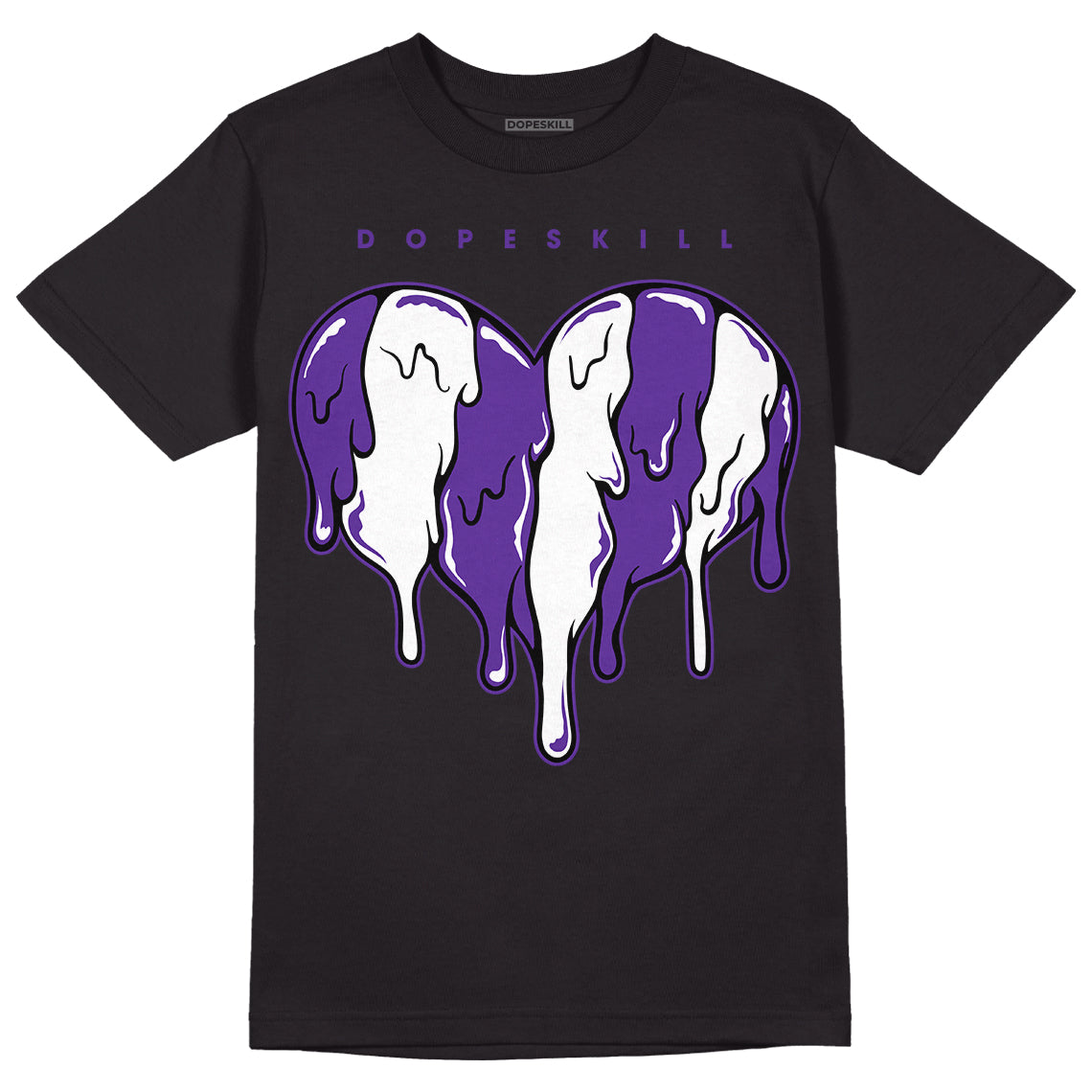 PURPLE Collection DopeSkill T-Shirt Slime Drip Heart Graphic