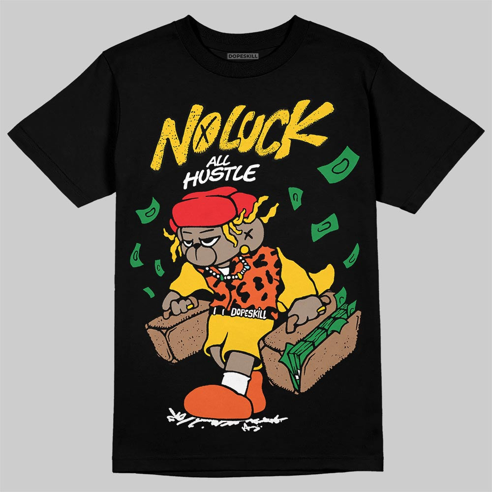 Yellow Collection DopeSkill T-Shirt No Luck, All Hustle Graphic