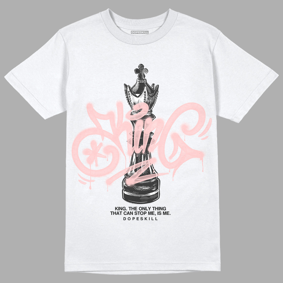 Washed Pink 1s Retro High OG DopeSkill T-Shirt King Chess Graphic