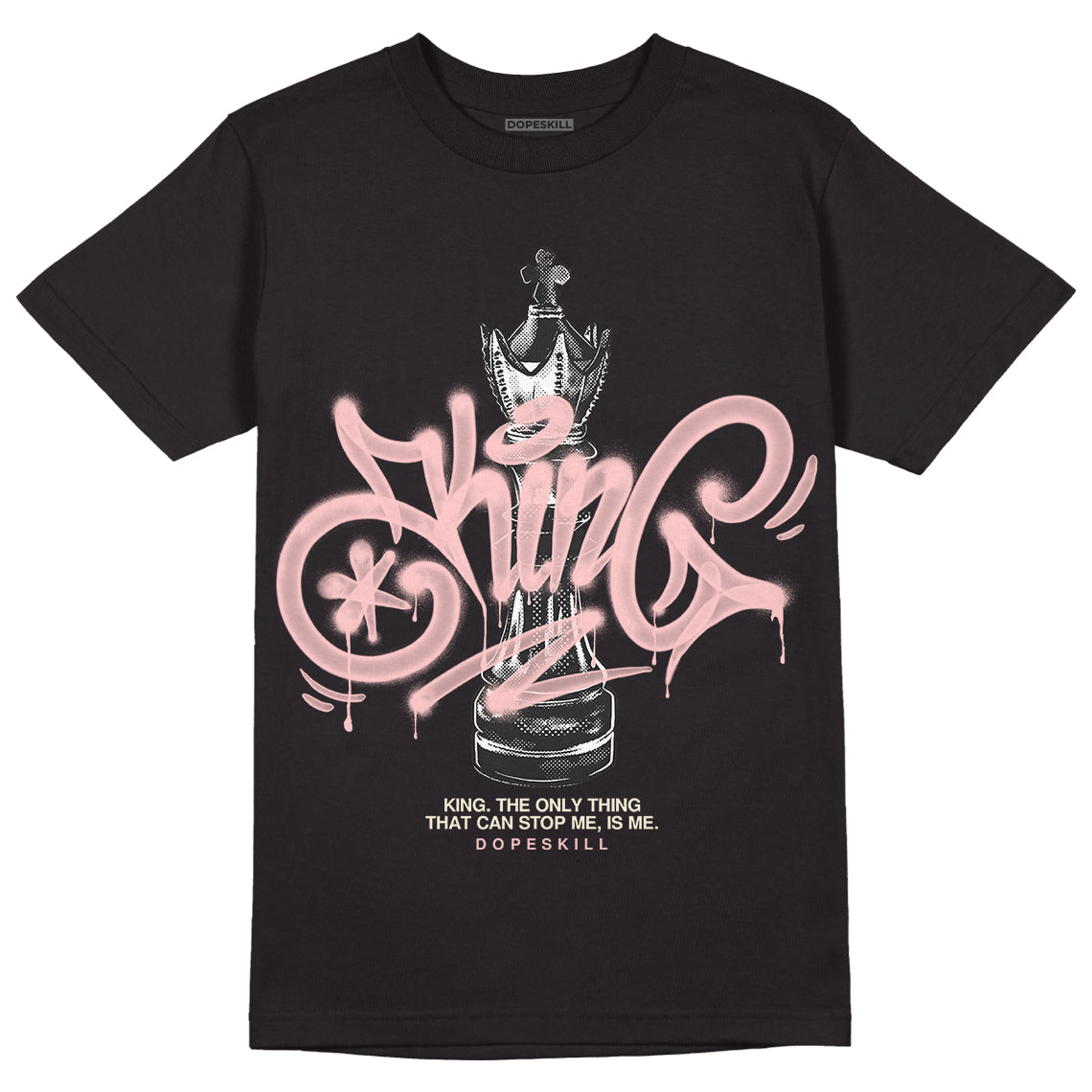 Washed Pink 1s Retro High OG DopeSkill T-Shirt King Chess Graphic