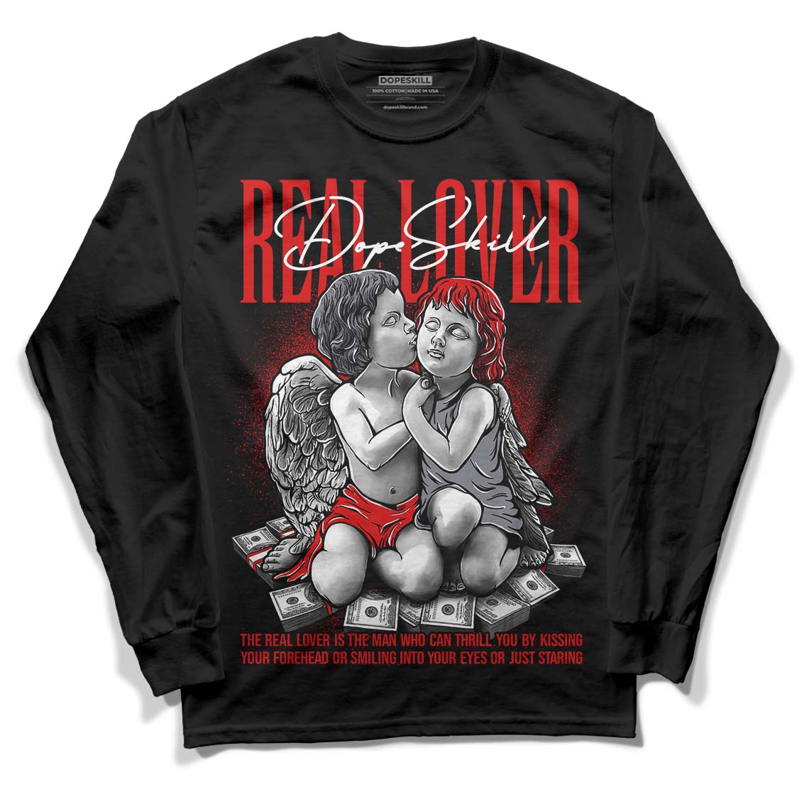 Gym Red 9s DopeSkill Long Sleeve T-Shirt Real Lover Graphic