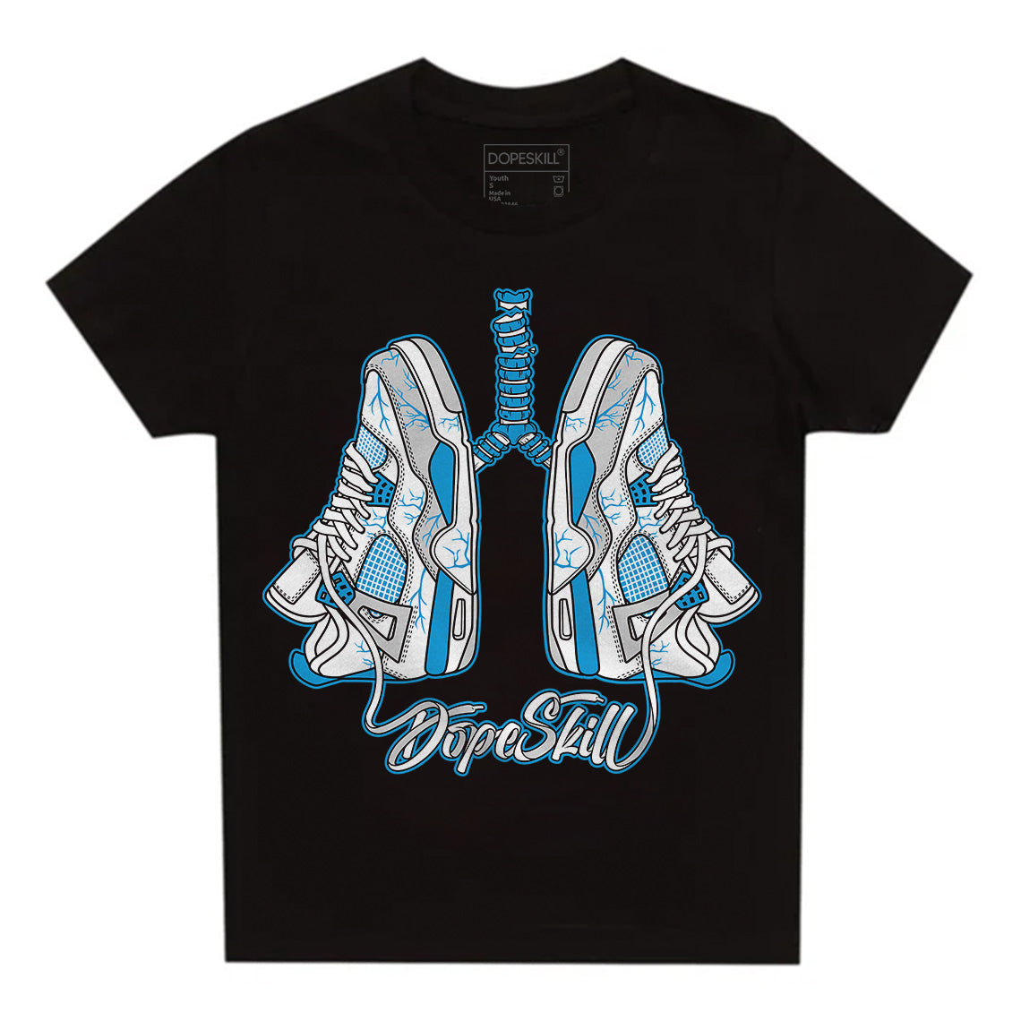 Military Blue 4s DopeSkill Toddler Kids T-shirt Breathe Graphic