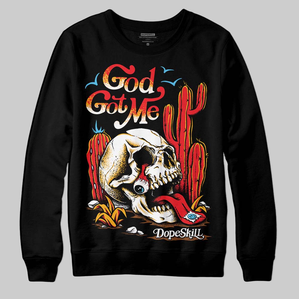 Red Collection DopeSkill Sweatshirt God Got Me Graphic