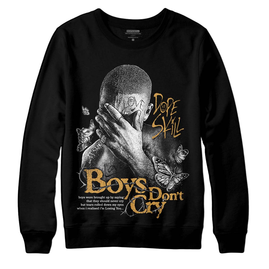 Gratitude 11s DopeSkill Sweatshirt Boys Don't Cry Graphic