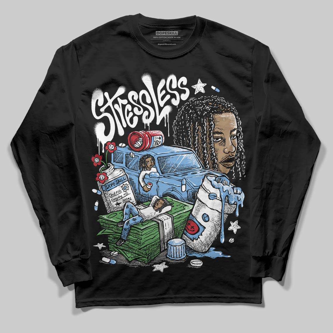 Melo 12s DopeSkill Long Sleeve T-Shirt Stressless Graphic