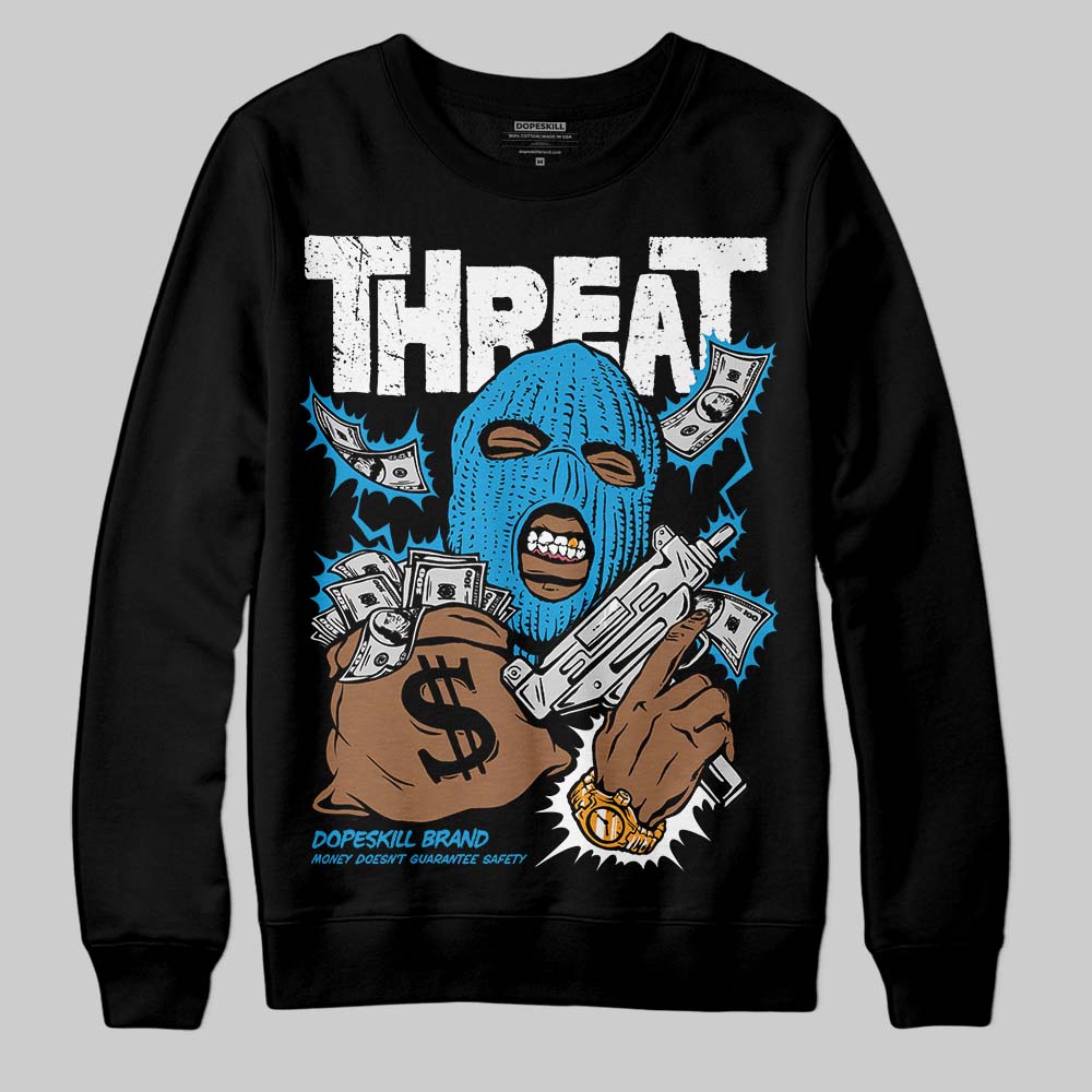 Military Blue 4s DopeSkill Sweatshirt Under Threat Graphic