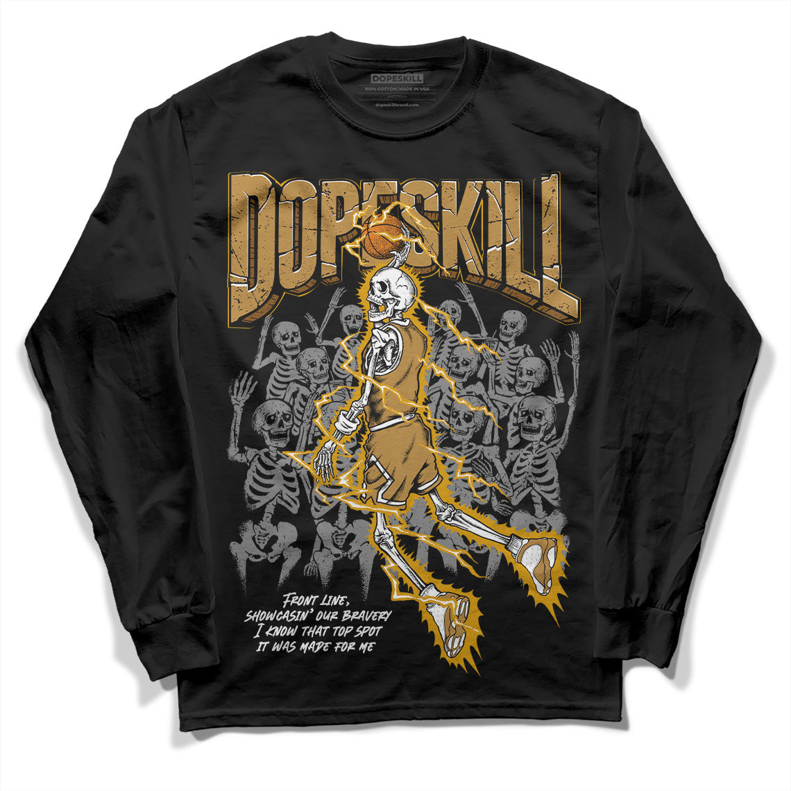 Wheat 13s DopeSkill Long Sleeve T-Shirt Thunder Dunk Graphic