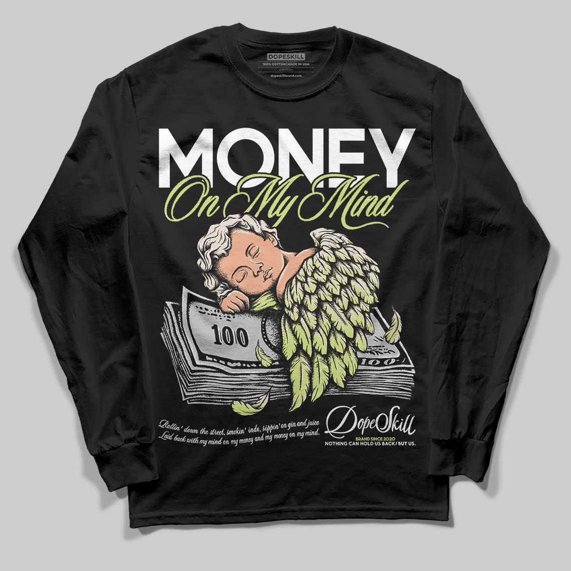 Luminous Green 5s DopeSkill Long Sleeve T-Shirt MOMM Graphic