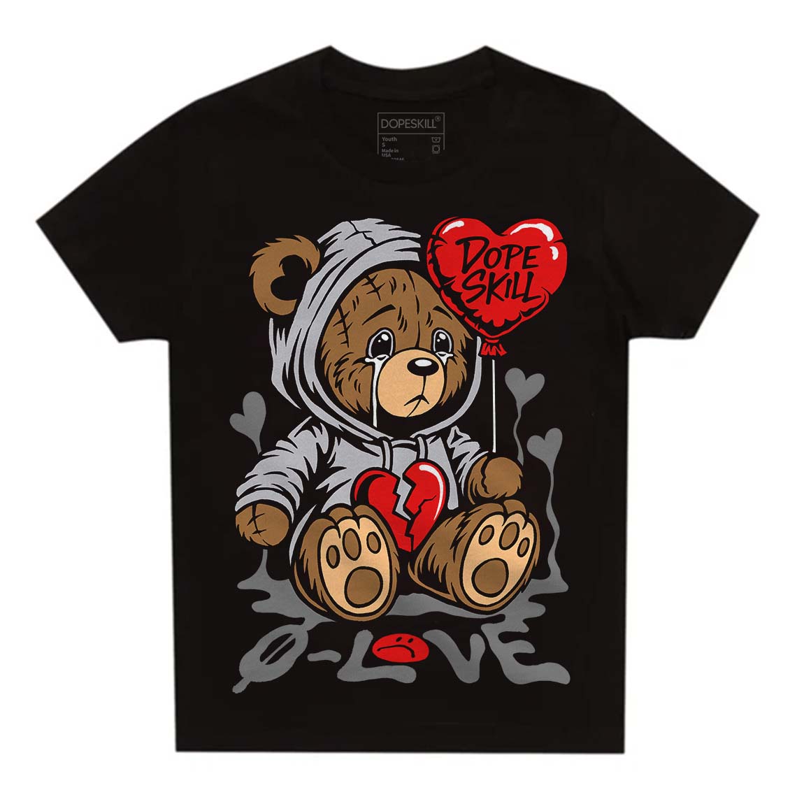 Grey Collection DopeSkill Toddler Kids T-shirt Broken Bear Graphic