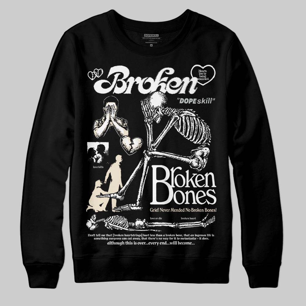 Reverse Metallic 5s DopeSkill Sweatshirt Broken Bones Graphic