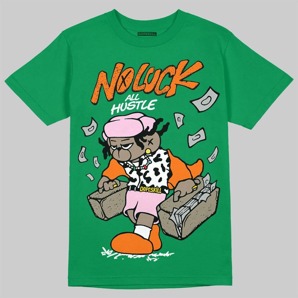 Green Collection DopeSkill T-Shirt No Luck, All Hustle Graphic