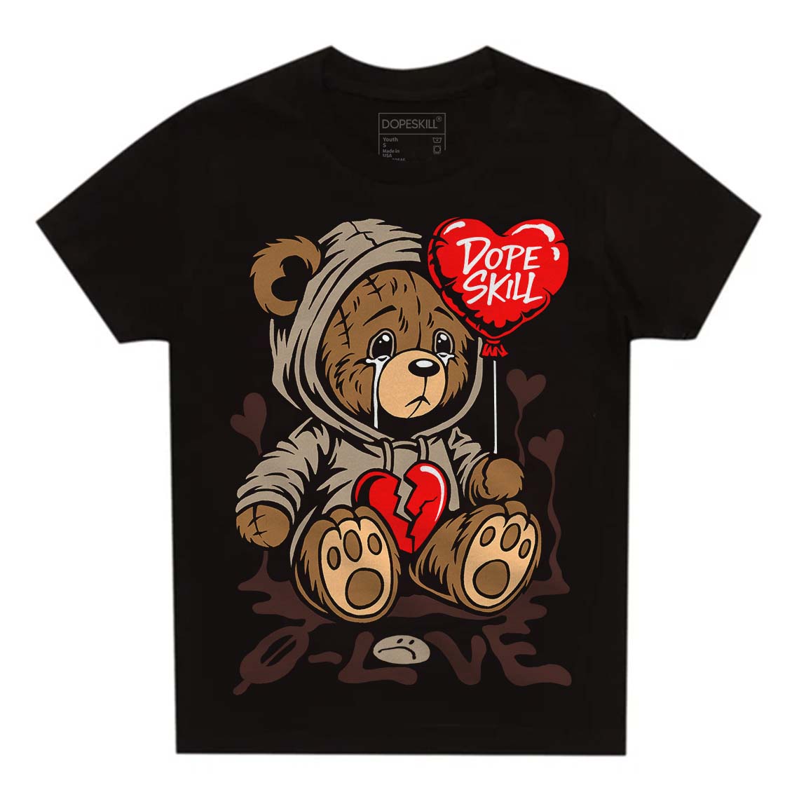 Latte 1s DopeSkill Toddler Kids T-shirt Broken Bear Graphic