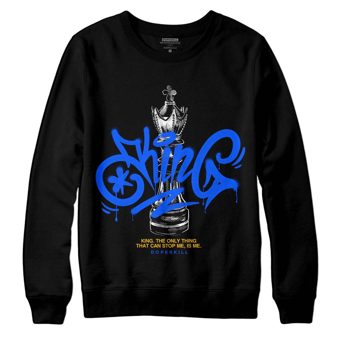 Royal Blue Collection DopeSkill Sweatshirt King Chess Graphic