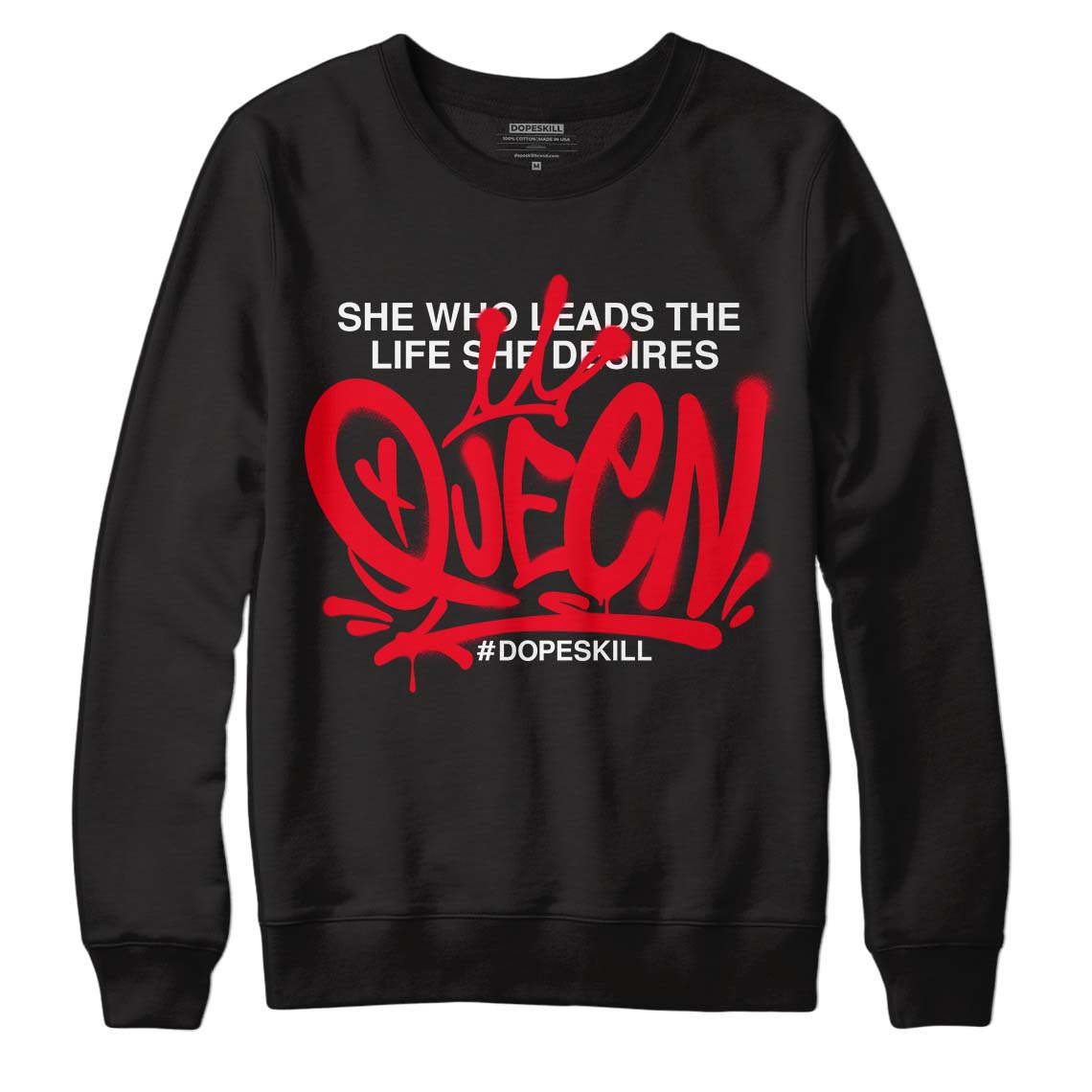 Red Thunder 4s DopeSkill Sweatshirt Queen Graphic