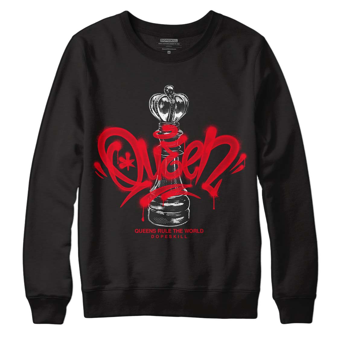 Red Thunder 4s DopeSkill Sweatshirt Queen Chess Graphic