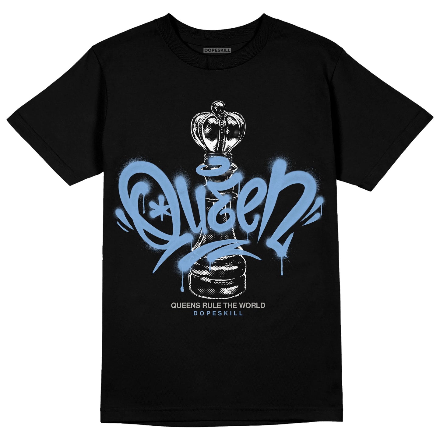 University Blue 5s DopeSkill T-Shirt Queen Chess Graphic