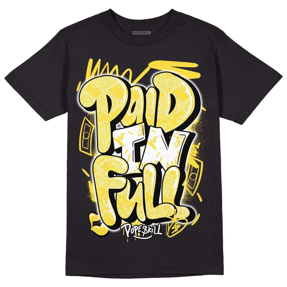 Yellow Snakeskin 11s DopeSkill T-Shirt New Paid In Full Graphic