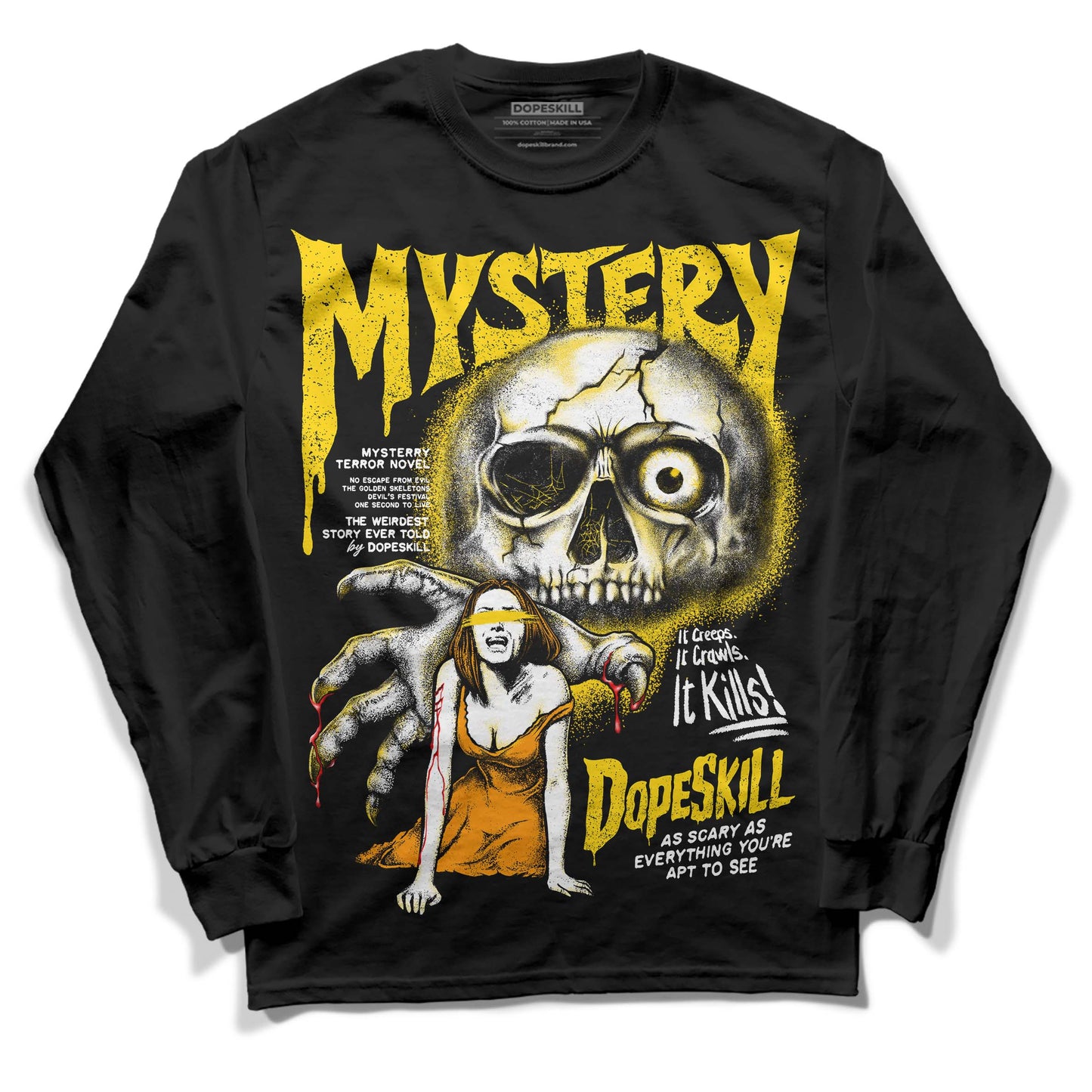 Yellow Ochre 6s DopeSkill Long Sleeve T-Shirt Mystery Ghostly Grasp Graphic