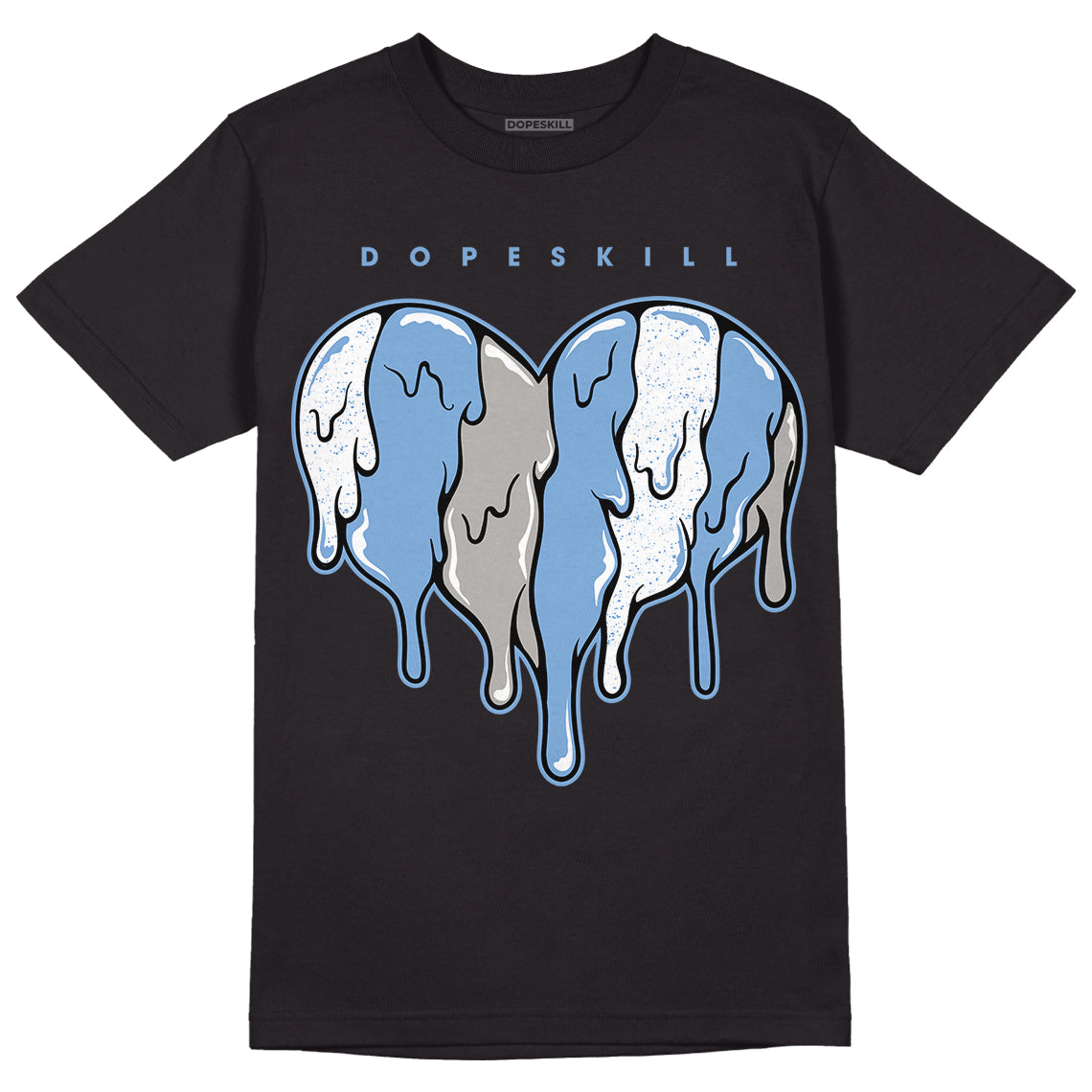 University Blue 5s DopeSkill T-Shirt Slime Drip Heart Graphic