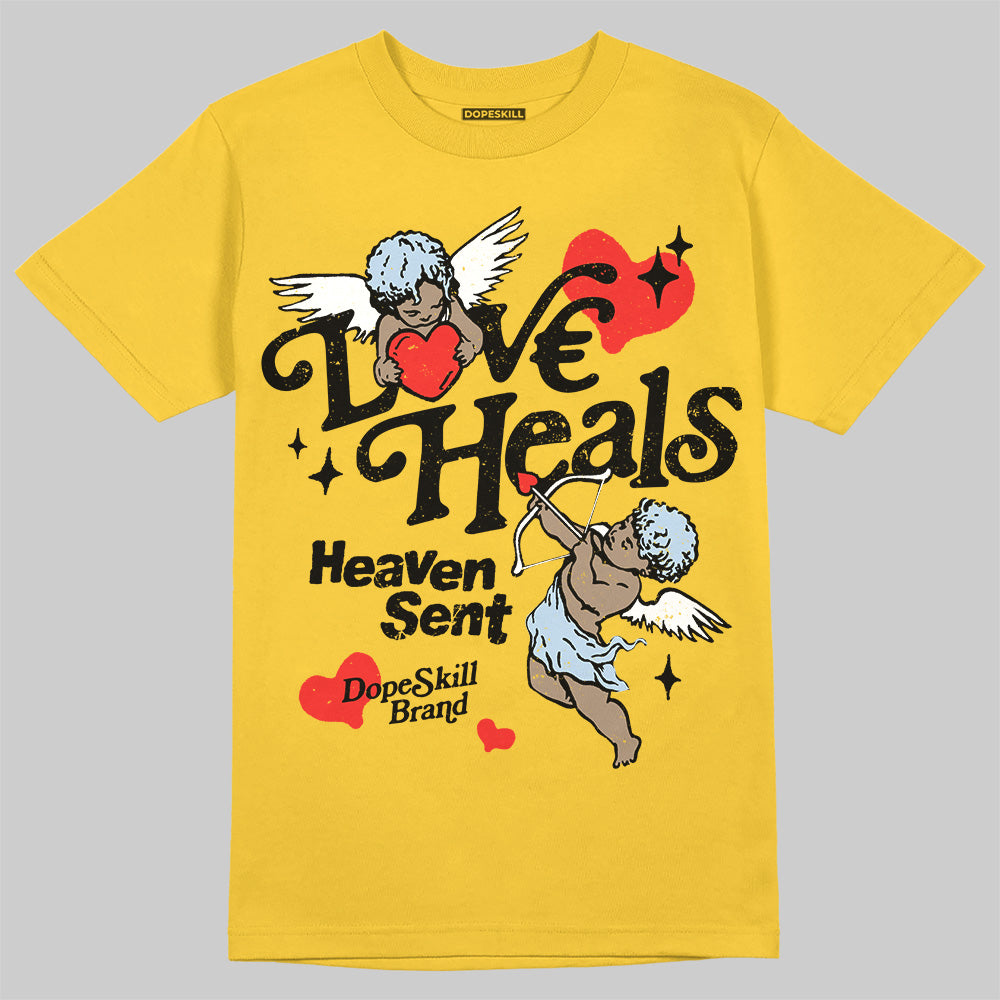 Yellow Ochre 6s DopeSkill T-Shirt New Love Heals Graphic