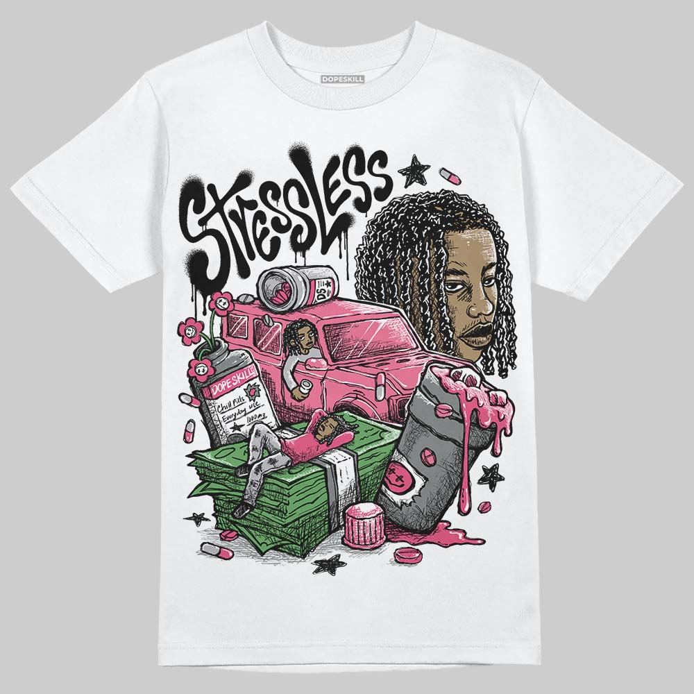 White Fluo Pink DopeSkill T-Shirt Stressless Graphic
