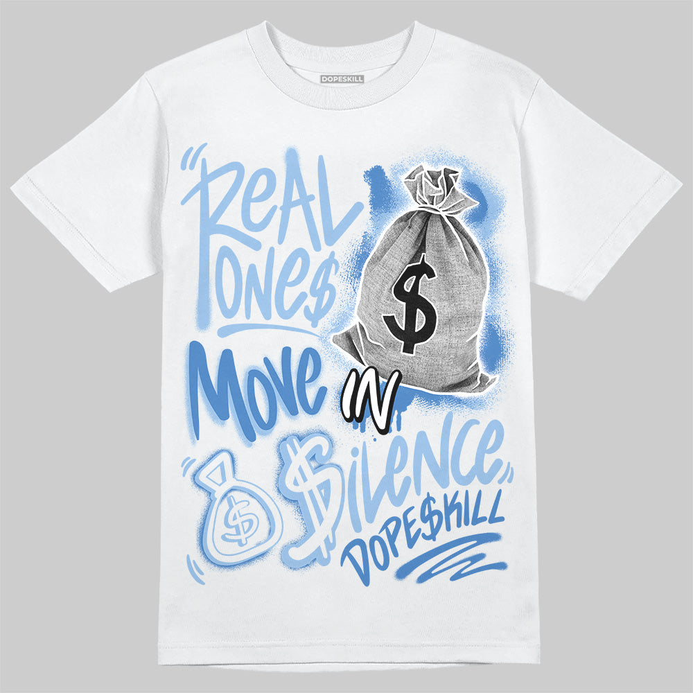 Women's Runner Sneaker Light Blue DopeSkill T-Shirt Real Ones Move In Silence Graphic