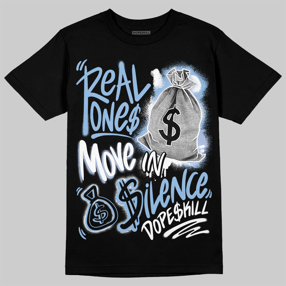 Women's Runner Sneaker Light Blue DopeSkill T-Shirt Real Ones Move In Silence Graphic