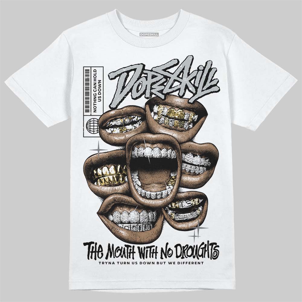 Wolf Grey 12s DopeSkill T-Shirt The Mouth With No Droughts Graphic