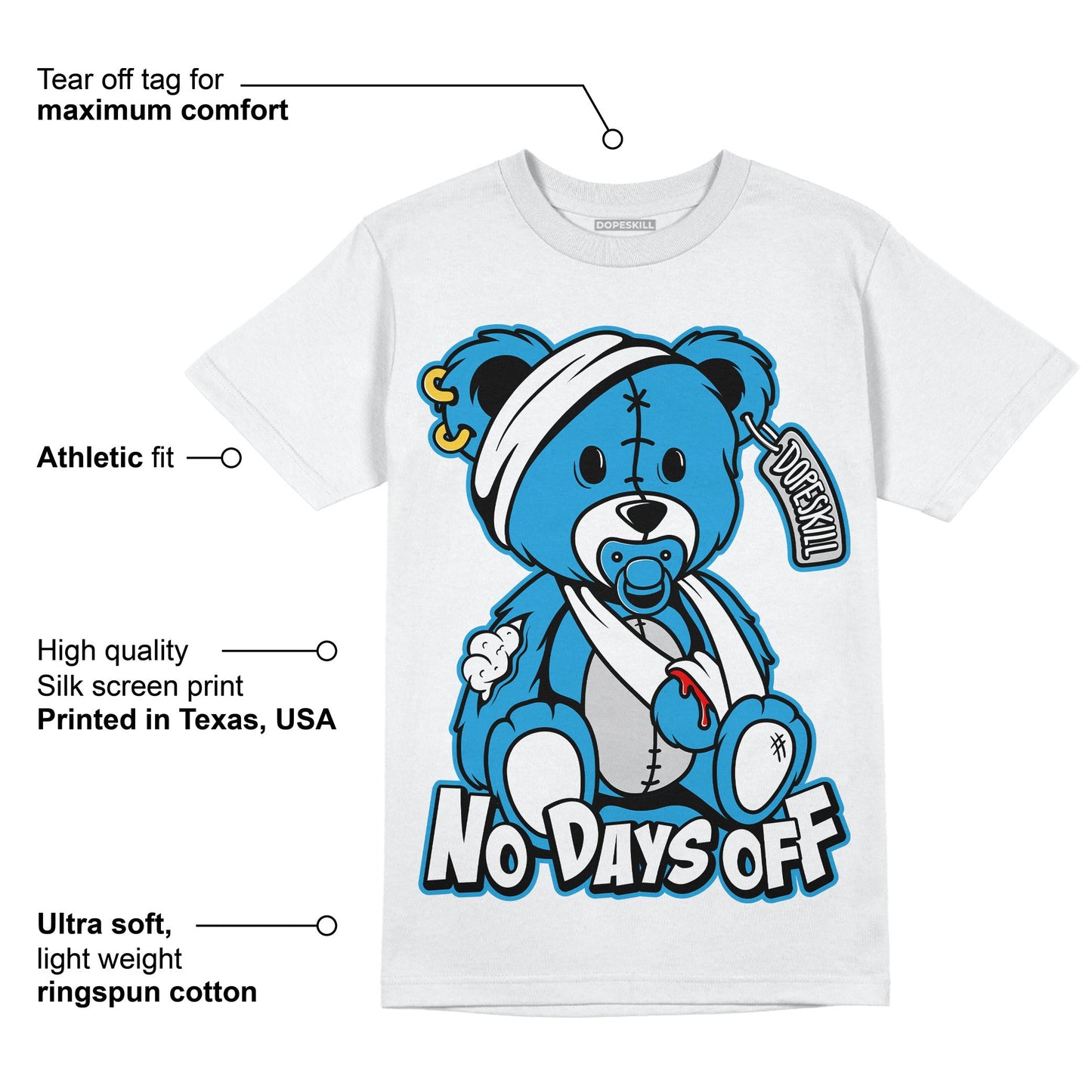Military Blue 4s DopeSkill T-Shirt Hurt Bear Graphic