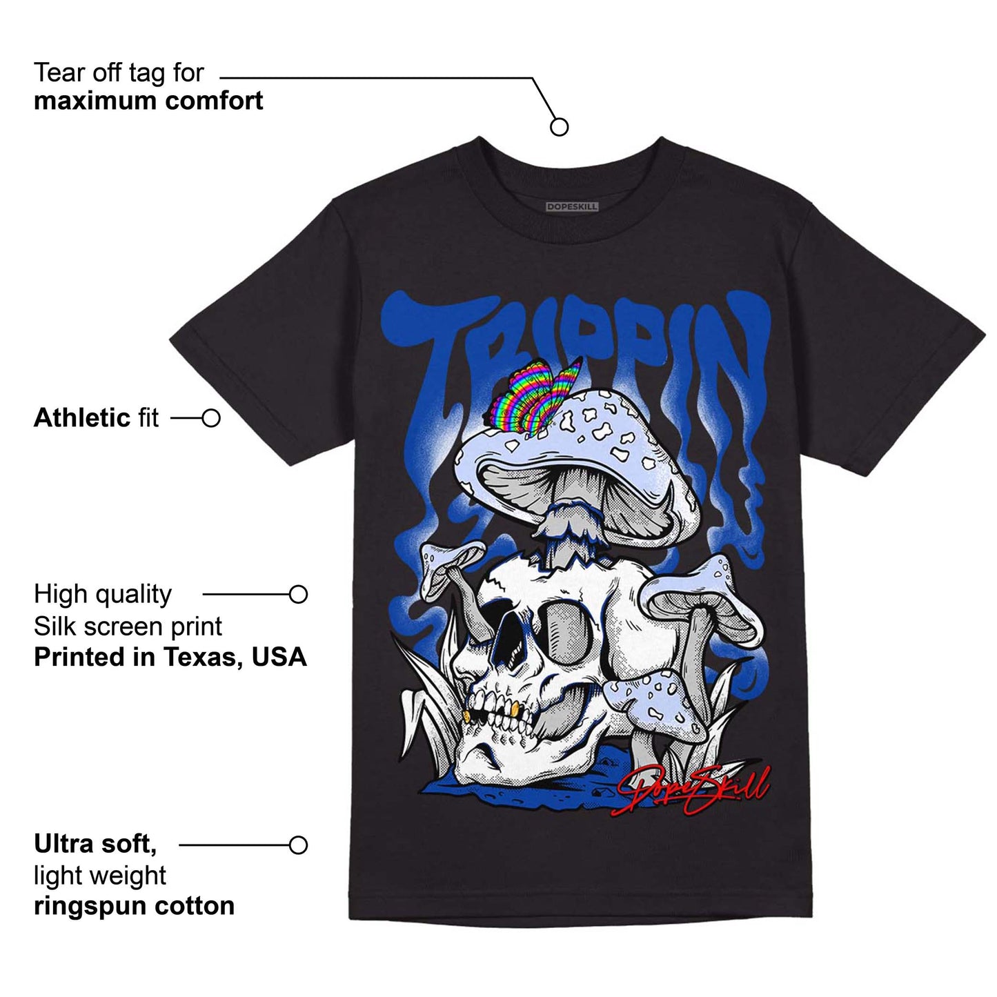 Racer Blue 5s DopeSkill T-Shirt Trippin Graphic