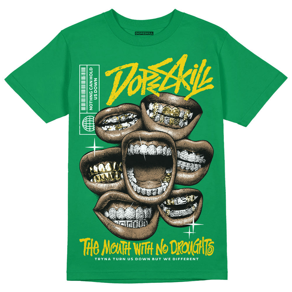 Green Collection DopeSkill Green T-shirt The Mouth With No Droughts Graphic