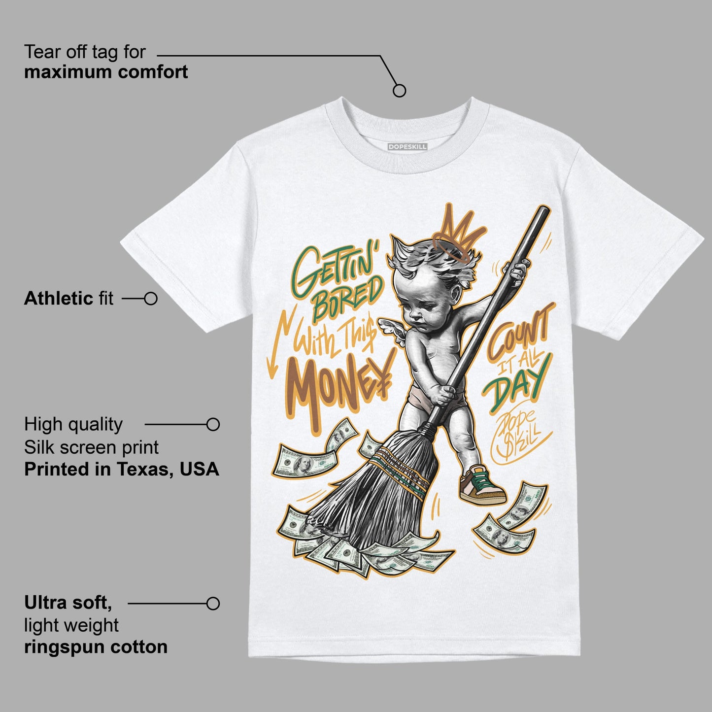 Safari Dunk Low DopeSkill T-Shirt Gettin Bored With This Money Graphic