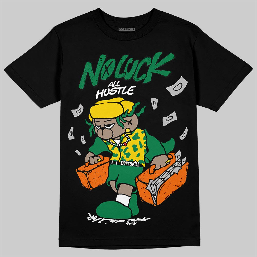 Green Collection DopeSkill T-Shirt No Luck, All Hustle Graphic