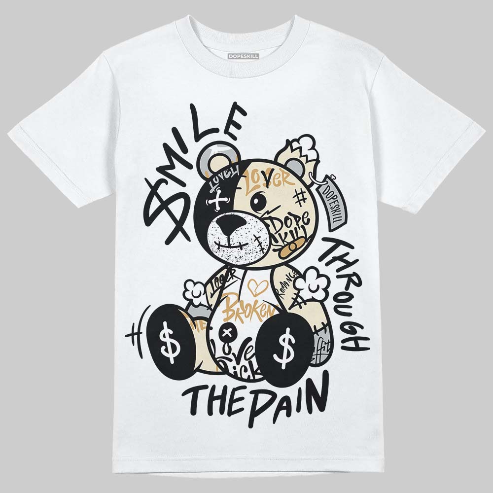 Reverse Metallic 5s DopeSkill T-Shirt Smile Through The Pain Graphic