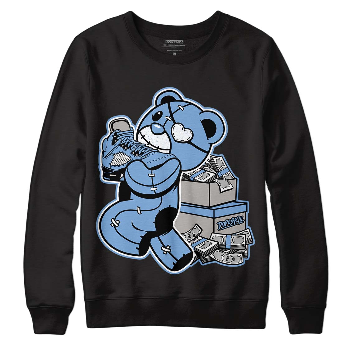 University Blue 5s DopeSkill Sweatshirt Bear Steals Sneaker Graphic