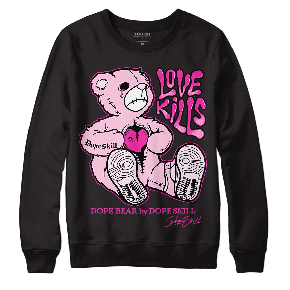 Triple Pink Dunk Low DopeSkill Sweatshirt Love Kills Graphic