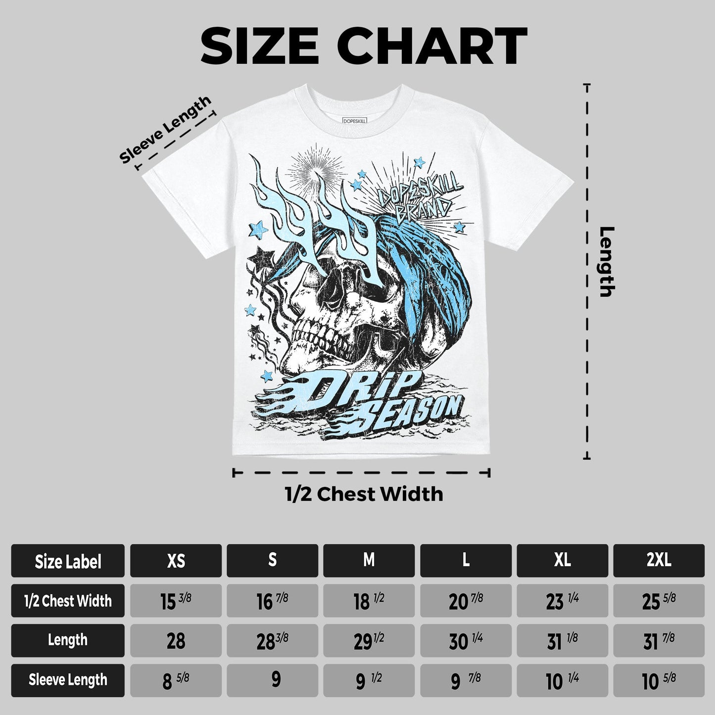 Legend Blue 11s DopeSkill Oversize Print T-Shirt Drip Season Graphic