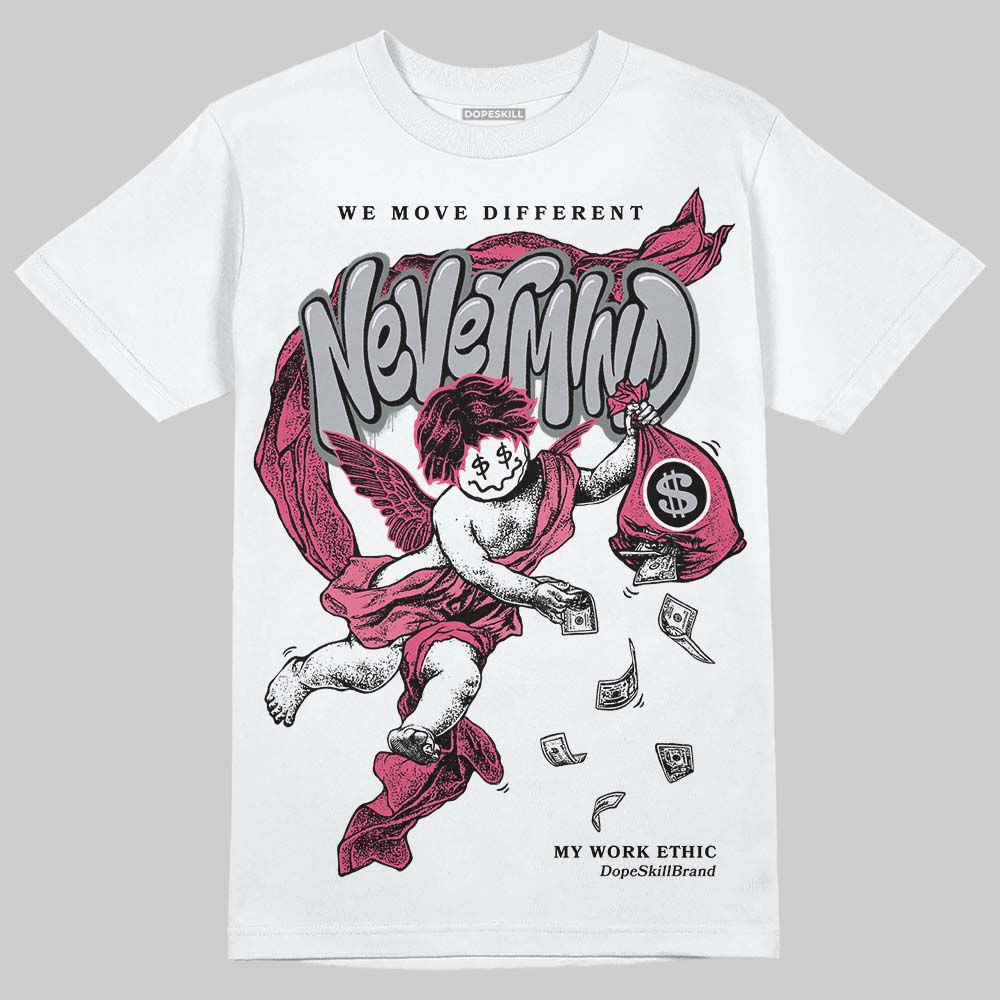 White Fluo Pink DopeSkill T-Shirt Nevermind Graphic