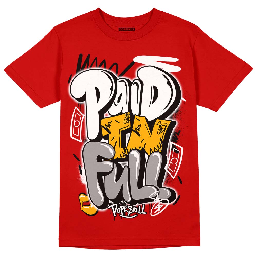 Red Collection DopeSkill Red T-shirt New Paid In Full Graphic