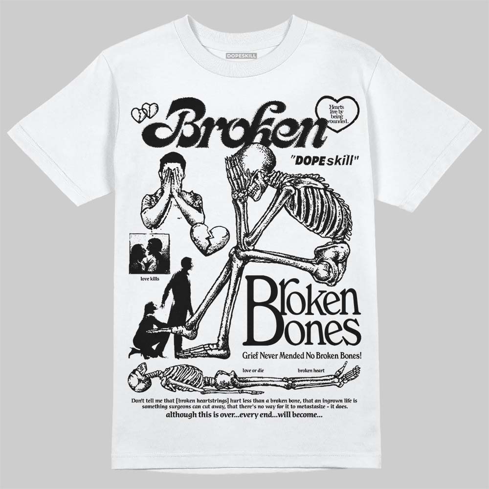 White Thunder 4s DopeSkill T-Shirt Broken Bones Graphic