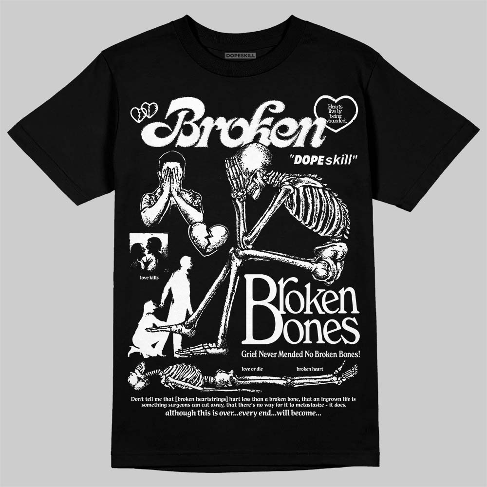 White Thunder 4s DopeSkill T-Shirt Broken Bones Graphic