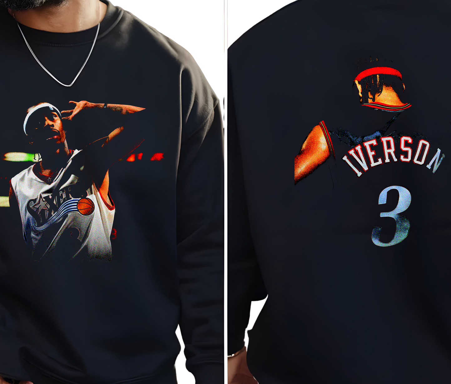 Allen Iverson The Answer Sweatshirt – NBA All-Star Retro Basketball Sweater, Vintage Streetwear Apparel