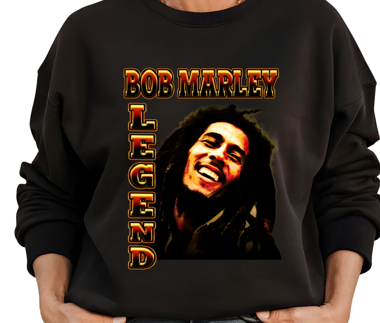 Bob Marley Legend Sweatshirt – Retro 90s Reggae Sweater, Vintage Streetwear Apparel, Unisex Music Fan Gift