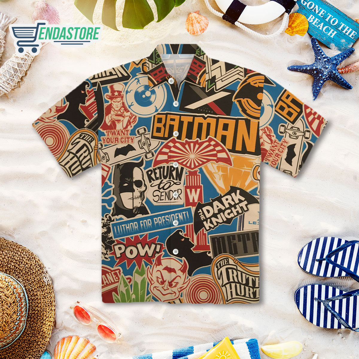 Batman Label All Over Print Hawaiian Shirt