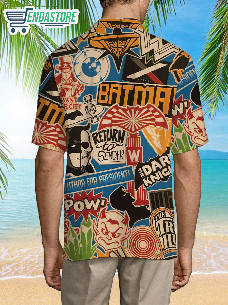 Batman Label All Over Print Hawaiian Shirt