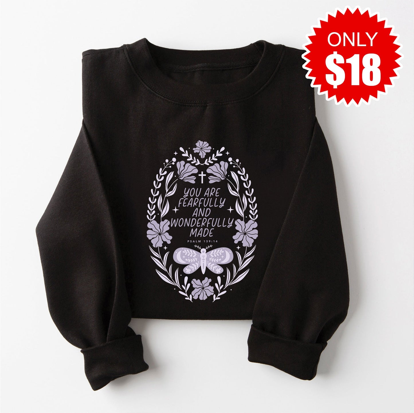 Wonderfully Made Sweatshirt - Black - 18