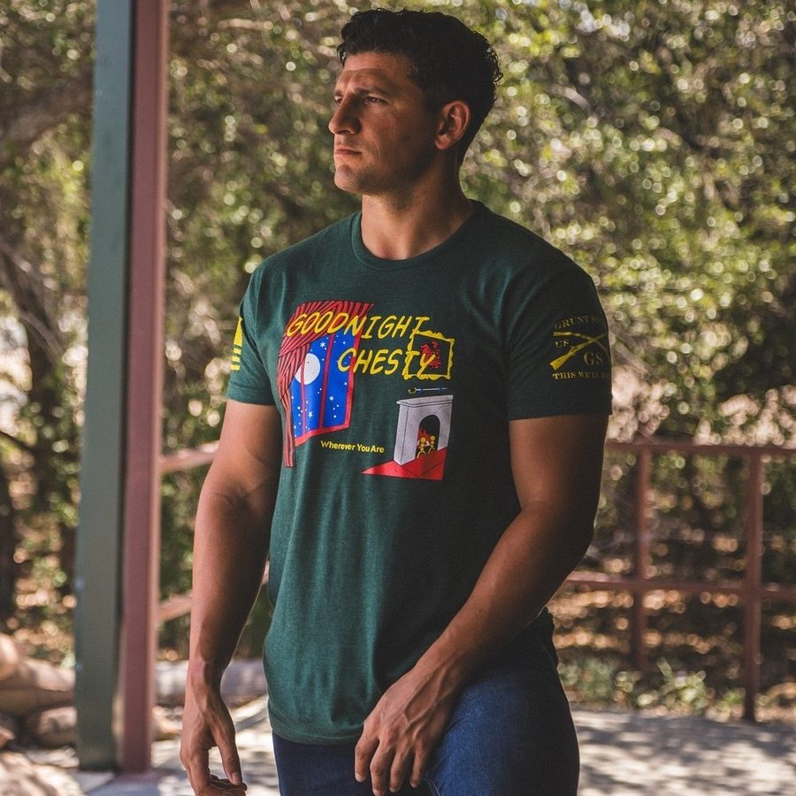 Goodnight Chesty T-Shirt - Heather Forest Green