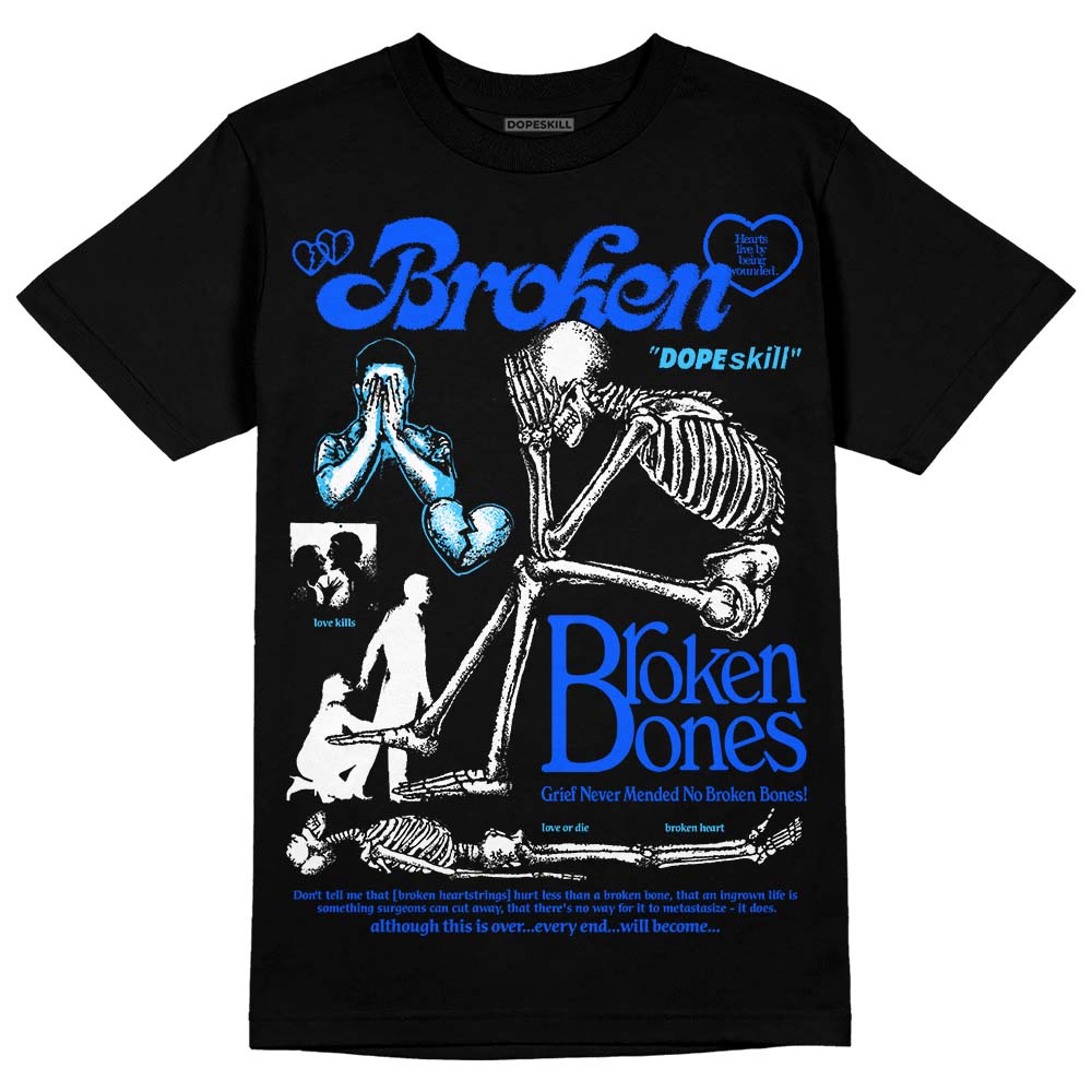 Royal Blue Collection DopeSkill T-Shirt Broken Bones Graphic